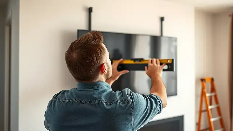 TV wall mounting installation